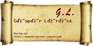 Gáspár Lóránt névjegykártya